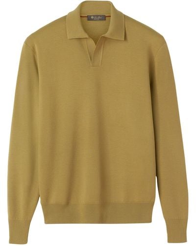 Loro Piana Merino Wool Buttonless Polo Shirt - Yellow