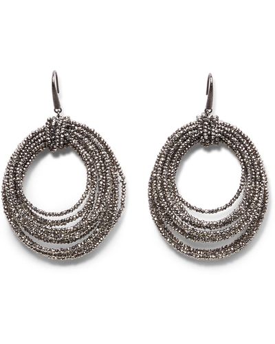 Brunello Cucinelli Monili Vetro Hoop Earrings - Metallic