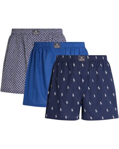 Polo Ralph Lauren Classic Cotton Boxer Shorts (pack Of 3) - Blue