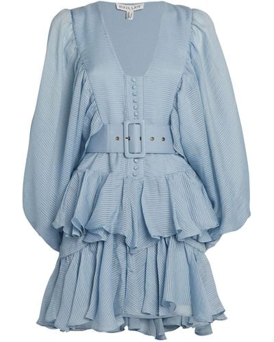 Shona Joy Charlotte Belted Mini Dress - Blue