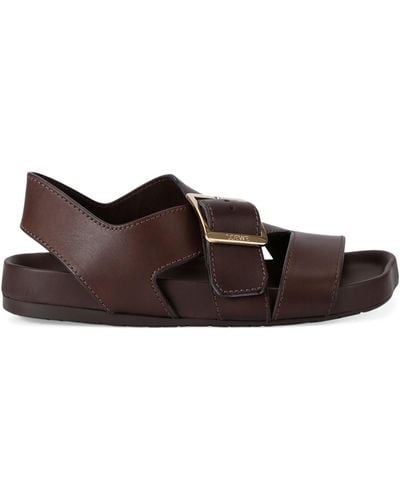 Loewe Calfskin Ease Buckle Sandals - Brown