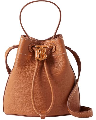 Burberry Supple Bucket Bag Canvas with Leather Medium Neutral 20762542