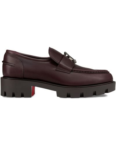 Christian Louboutin Lug Leather Loafers - Brown