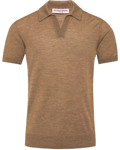 Orlebar Brown Merino-linen Horton Polo Shirt - Brown