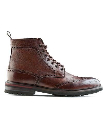 Isaia Leather Ankle Boots - Brown