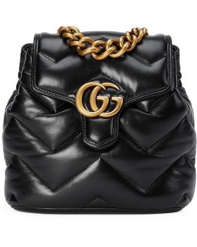 Gucci Leather Marmont Backpack - Black