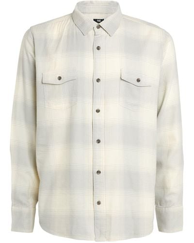 PAIGE Flannel Everett Plaid Shirt - White