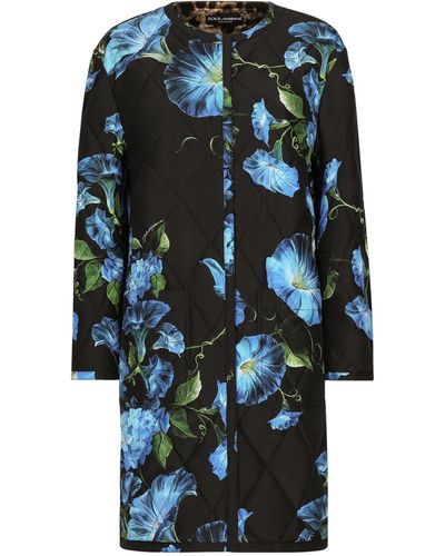 Dolce & Gabbana Floral Quilted Jacket - Blue