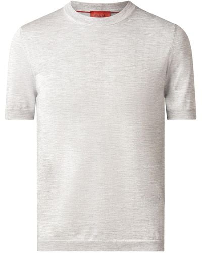 Isaia Cashmere-silk Knitted T-shirt - White