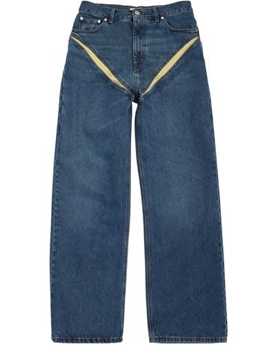 Y. Project Slash Cutout Jeans - Blue