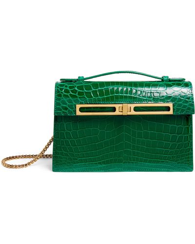 llora Mini Crocodile Emma Top-handle Bag - Green
