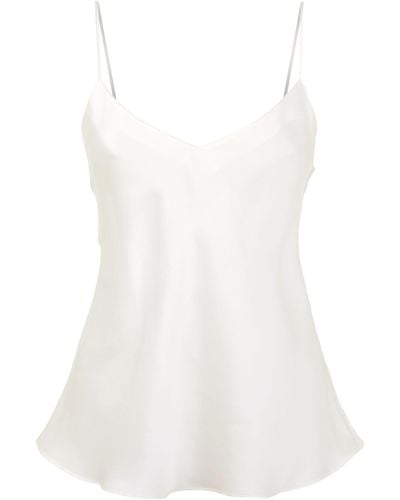 Simone Perele Silk Pajama Camisole Top - White