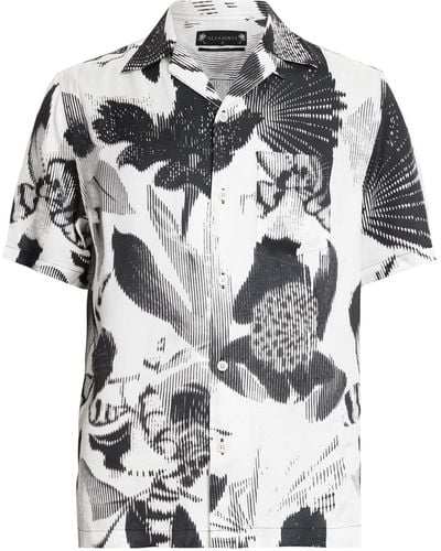 AllSaints Frequency Abstract Print Shirt - White