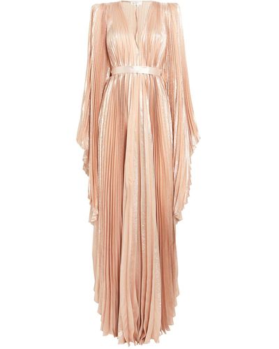 Zuhair Murad Silk-blend Pleated Kaftan Gown - Pink