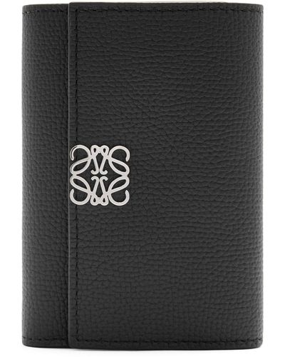 Loewe Leather Anagram Vertical Wallet - Black
