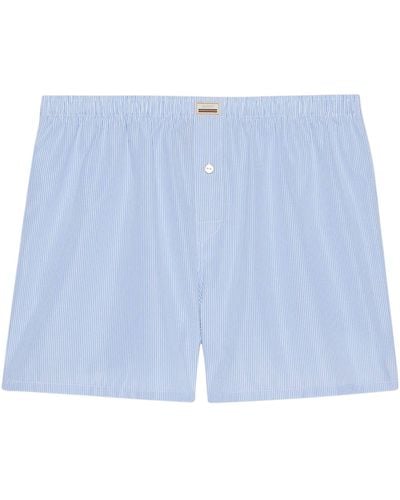 Gucci Cotton Striped Boxer Shorts - Blue