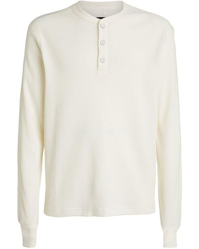 Rag & Bone Henley Waffle Long-sleeve T-shirt - White