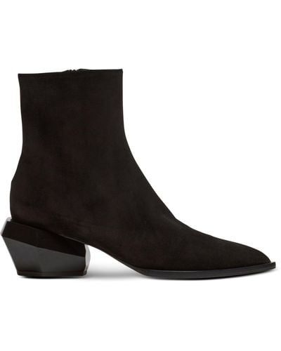 Balmain Suede Billy Ankle Boots - Black