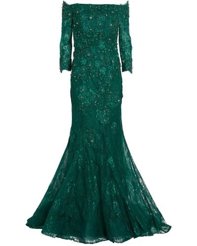 Jovani Lace Off-the-shoulder Gown - Green
