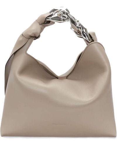 JW Anderson Small Leather Chain Shoulder Bag - Grey