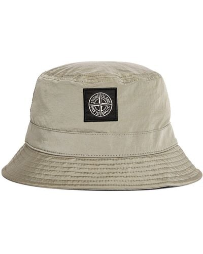 Stone Island Logo Bucket Hat - Natural