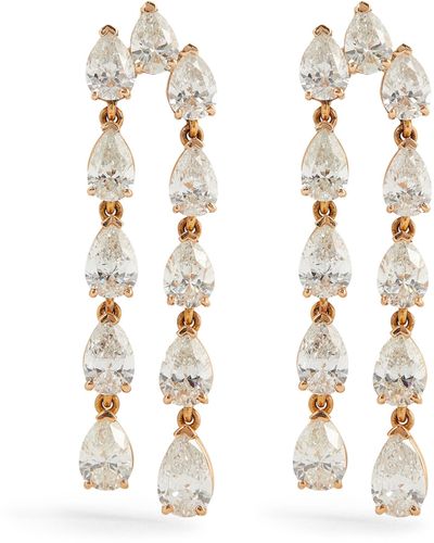 SHAY Rose Gold And Diamond Ice Drop Earrings - White