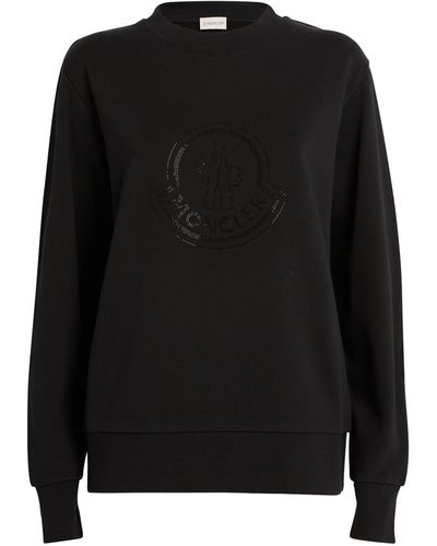 Moncler Rhinestone Logo Sweatshirt - Black