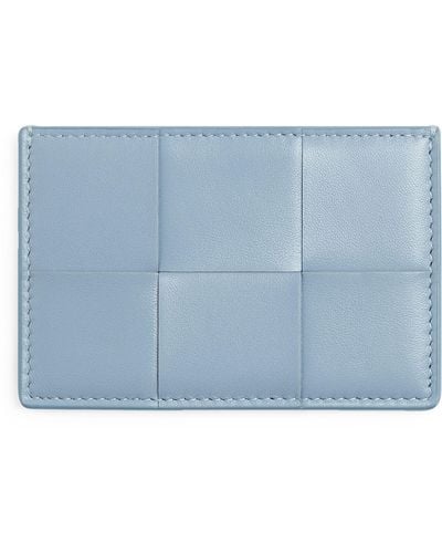 Bottega Veneta Leather Intreccio Card Holder - Blue