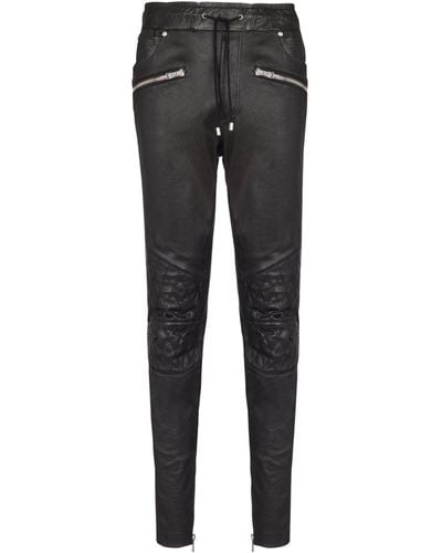 Balmain Stretch-leather Pants - Black