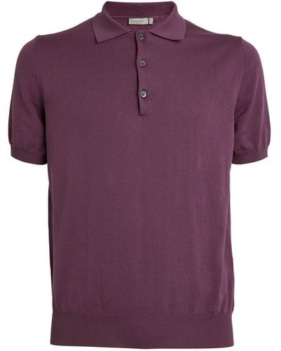 Canali Cotton Piqué Polo Shirt - Purple