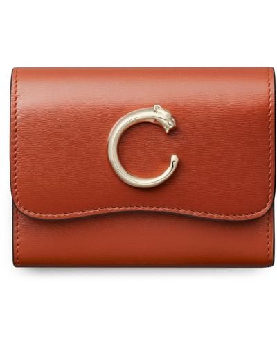 Cartier Leather Panthère De Wallet - Orange