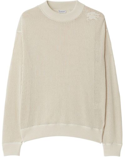 Burberry Cotton Mesh Sweater - White