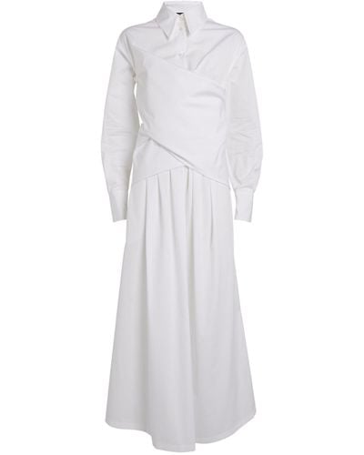 Fabiana Filippi Cotton Shirt Maxi Dress - White