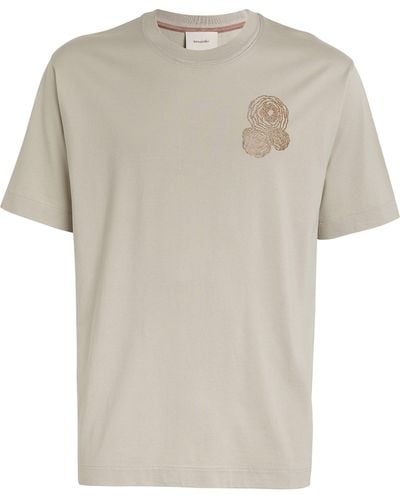 Limitato Cotton Embellished Flower T-shirt - White