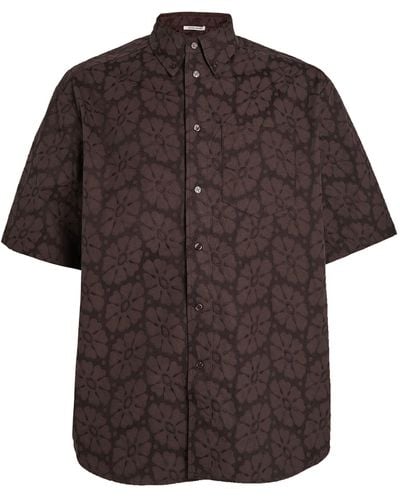 WOOD WOOD Floral Embroidered Shirt - Brown