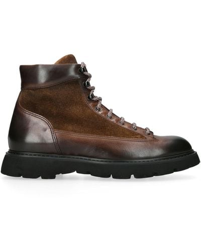 Doucal's Leather-suede Hiking Boots - Brown
