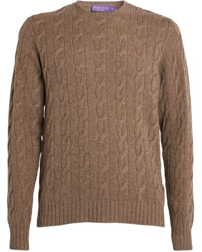 Ralph Lauren Purple Label Cashmere Cable-knit Sweater - Brown