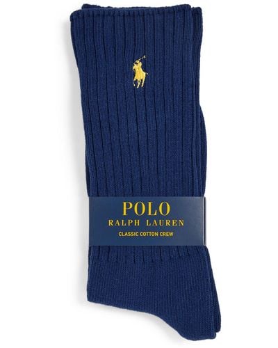 Polo Ralph Lauren Cotton-blend Classic Crew Socks - Blue