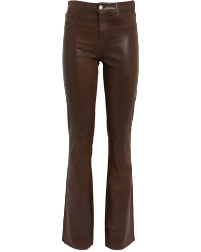 L'Agence Ruth Coated Straight-leg Jeans - Brown