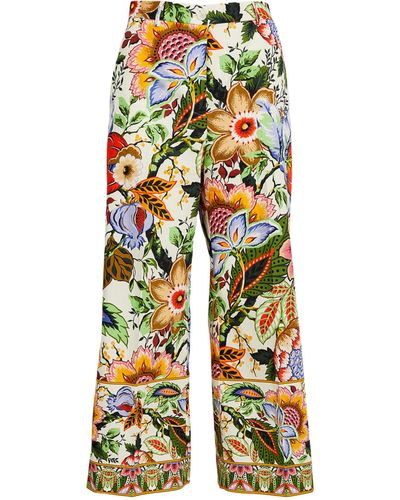 Etro Floral Cropped Trousers - Multicolour