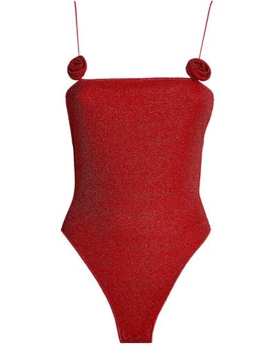 Oséree Lumière Rose Maillot Swimsuit - Red