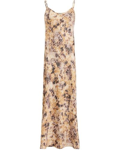 AllSaints Leopard Print Bryony Carmina Dress - Metallic