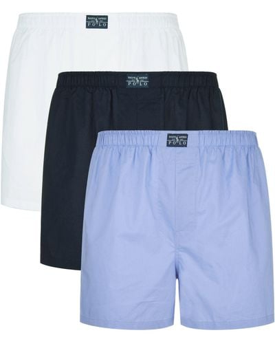 Polo Ralph Lauren Classic Cotton Boxer Shorts (pack Of 3) - Blue