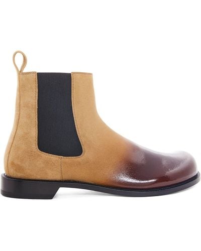 Loewe Leather-blend Campo Chelsea Boots - Brown