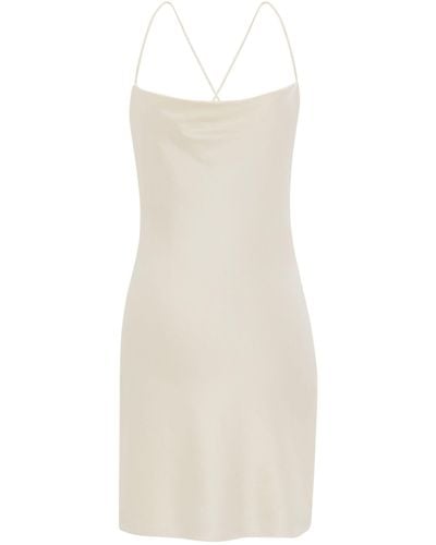 Saint Laurent Silk Mini Dress - White