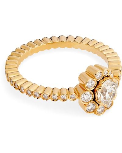 Sophie Bille Brahe Yellow Gold And Diamond Ensemble De Coeur Ring (size 54) - Metallic