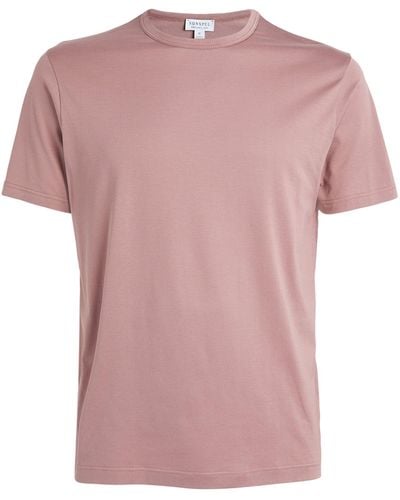 Sunspel Supima Cotton Classic T-shirt - Pink