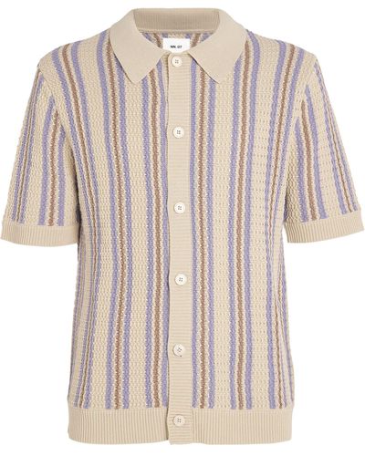 NN07 Knitted Striped Shirt - Natural