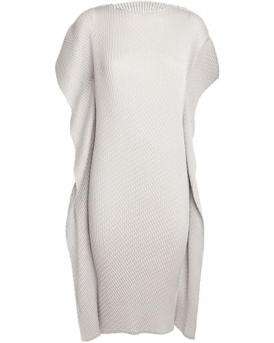 Issey Miyake Sleek Pleats Midi Dress - Gray