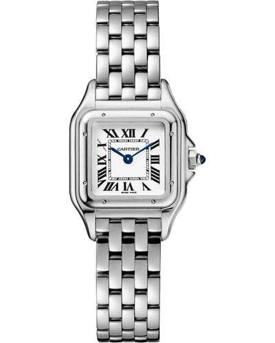 Cartier Small Stainless Steel Panthère De Watch 22mm - White